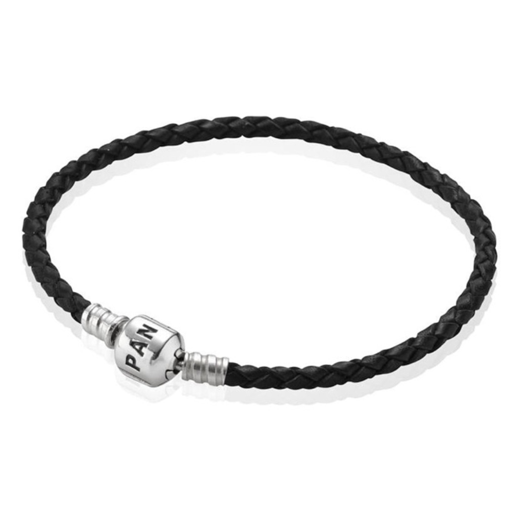 Black leather pandora bracelet